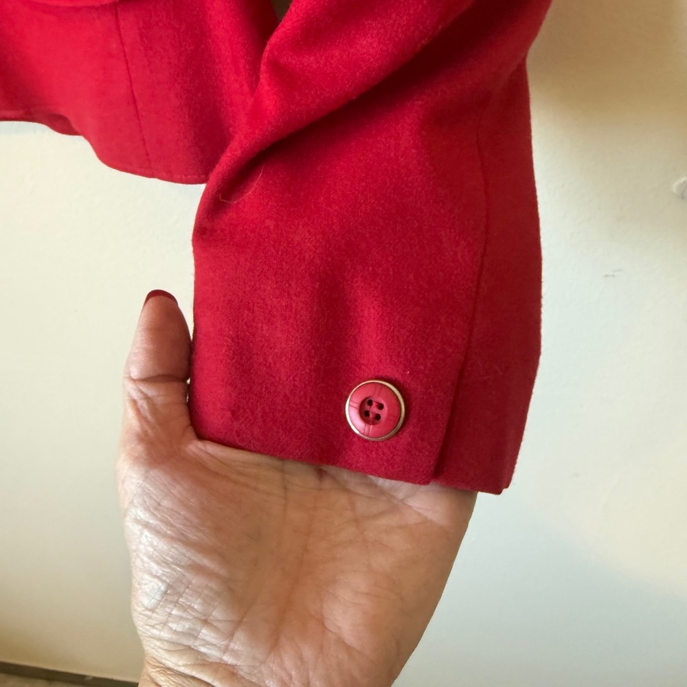 Pendleton Womens 100% Virgin Wool Blazer Size 16 Red USA Preppy Holiday Heritage - Picture 7 of 8